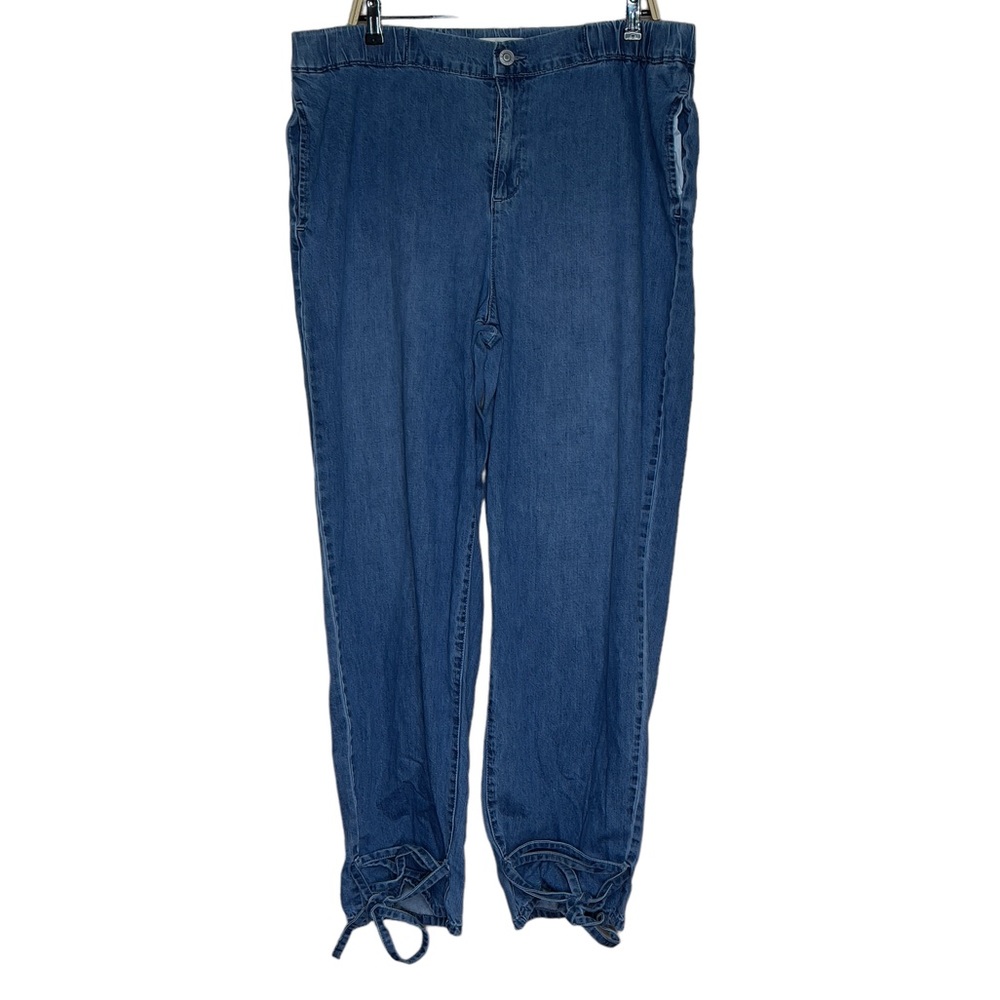 Eloquii Denim Size 16 Pull On Blue Tie Bottom Pants